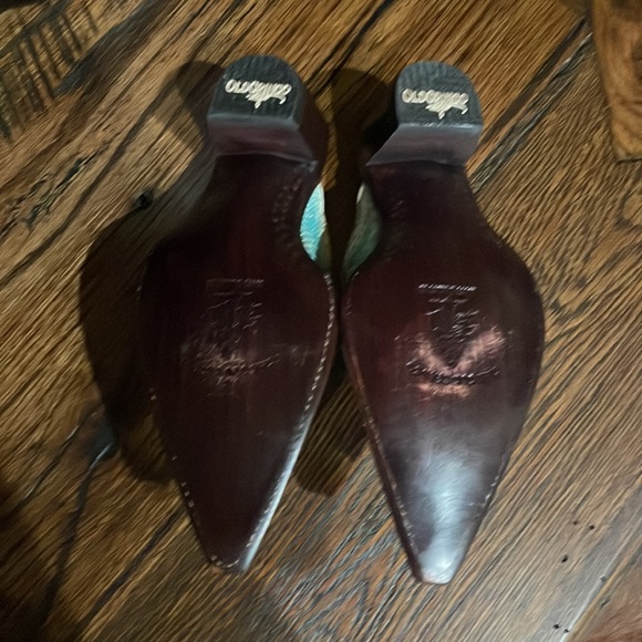 Old Gringo Cream and Brown Heeled Mule Boots - Picture 5 of 7